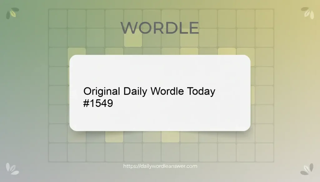 Wordle Answer Today #1549 December 11 2025