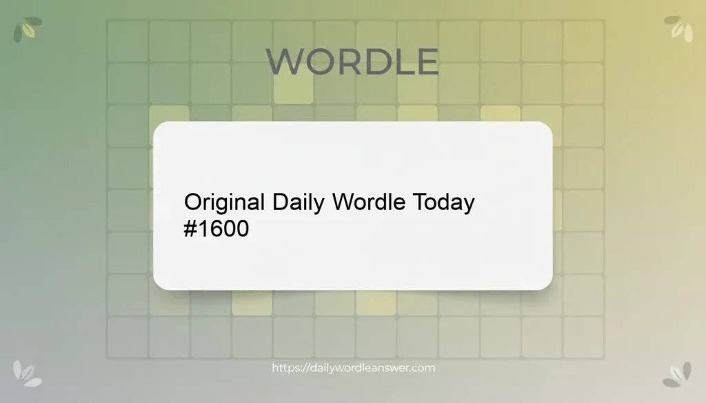 Wordle Answer Today #1600 December 11 2025